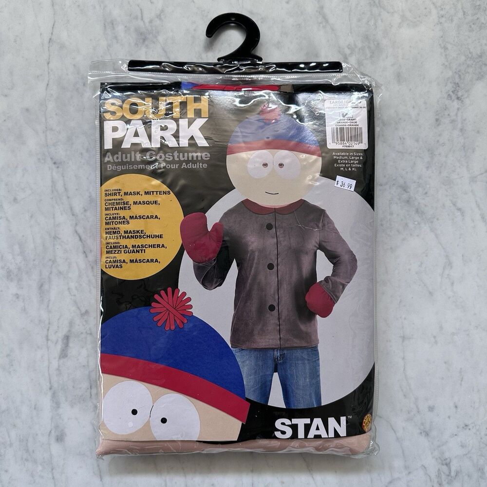 NO MITTENS South Park Stan Adult Costume Size L Large Halloween Rubies 2022 READ